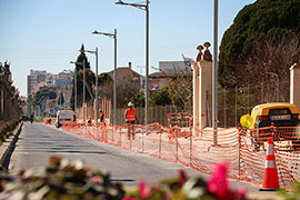 Las obras de la avenida Lidón cortan de forma puntual el tráfico en el tramo más próximo a la basílica