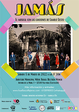 Musical solidario Jamás, con las canciones de Camilo Sesto, para Huellas Callejeras