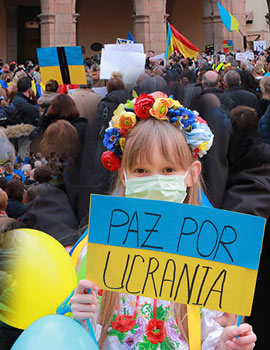 Concentración en apoyo a Ucrania en Castellón