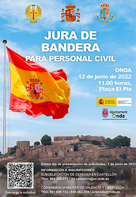 Onda celebrará la jura de bandera el 12 de junio y el Ministerio de Defensa abre las inscripciones para jurandos