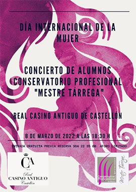 Concierto especial Dia Internacional de la Mujer en el Real Casino Antiguo