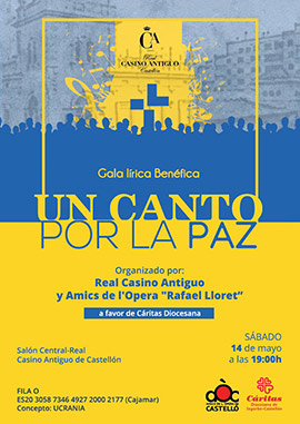 Gala Lirica Benéfica a favor de Caritas Diocesana Segorbe-Castellón por la Paz en Ucrania