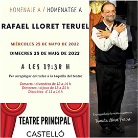Homenaje a Rafael Lloret Teruel en el Teatro Principal de Castellón