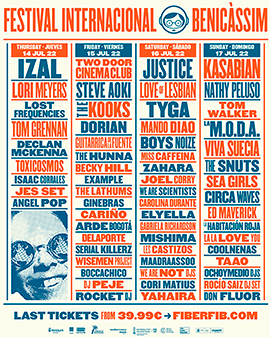 Cartel y horarios del Festival Internacional de Benicàssim, FIB