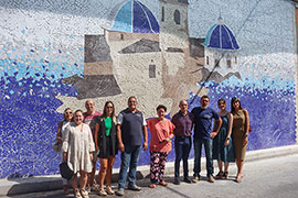 Las obras de embellecimiento del túnel de entrada a Onda con el gran mural cerámico avanzan a buen ritmo