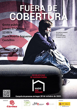 Gesto público de Cáritas Diocesana en favor de las personas sin hogar