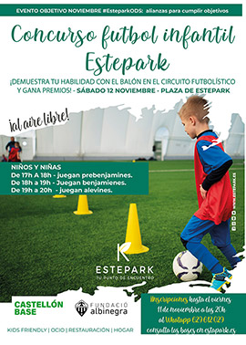 Concurso de futbol infantil Estepark el sábado 12 de noviembre