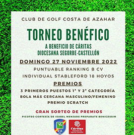 II Torneo Solidario de Golf a beneficio de Cáritas Diocesana