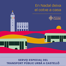 Castelló activará un servicio especial de transporte público urbano durante la Navidad