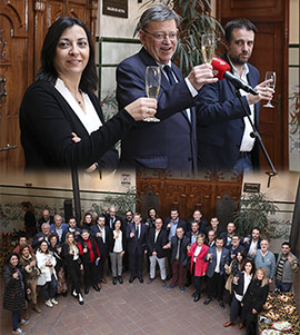 Ximo Puig asiste al tradicional brindis por la navidad con los medios de comunicación