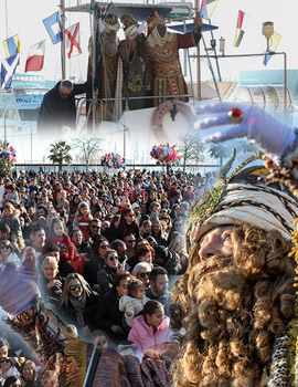 Gran multitud de niños reciben a los Reyes Magos en el Grao de Castelló