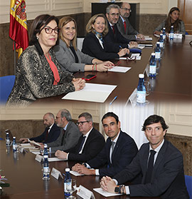 Nadia Calviño mantiene un encuentro con el Cluster Azulejero