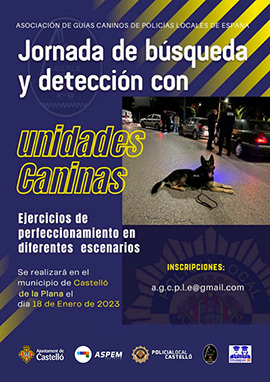 Jornadas de búsqueda y detección de drogas por unidades caninas en el  cuartel de Tetuán XIV