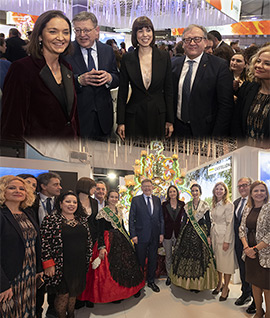 La ministras Diana Morant y Reyes Maroto y el president de la Generalitat visitan el estand del Patronato Provincial de Turismo de Castellón en Fitur