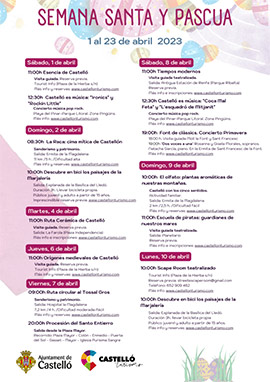 Castelló celebra Semana Santa y Pascua con una veintena de actividades