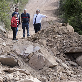 La Diputación de Castellón repara la pista de l´Oret en Eslida para que los agricultores y los equipos forestales de extinción puedan volver a utilizarla