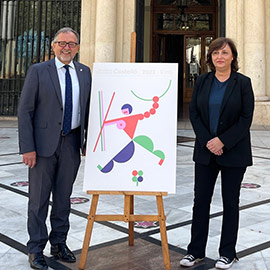 Presentación la nueva imagen del Día de la Provincia con un cartel de Lina Vila