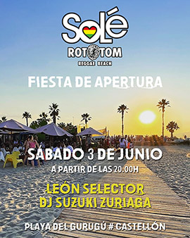 Fiesta de apertura del Solé Rototom el sábado 3 de junio