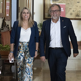 José Martí y Marta Barrachina mantienen una primera reunión para coordinar el cambio de gobierno de la Diputación de Castellón