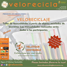 Taller de manualidades con piezas de bicicletas en Benicàssim