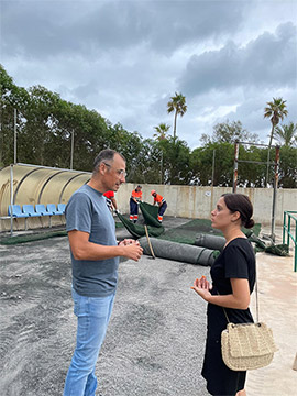 El Ayuntamiento procede a la retirada de 22 toneladas de caucho apiladas en el Javier Marquina atendiendo a una reivindicación del 2018  del Club de Fútbol San Pedro