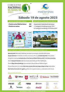 Torneo golf del 19 de agosto en Mediterráneo Golf