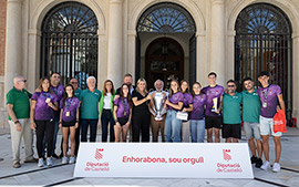 La presidenta de la Diputación Marta Barrachina recibe a los atletas del club tras proclamarse campeón de Europa sub20