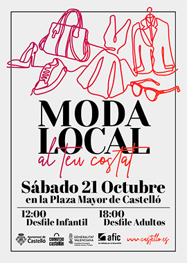 Moda local al teu costat, desfiles de moda infantil y de adultos el sábado 21 de octubre en Castellón
