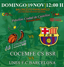 Cocemfe Castellón BSR anuncia el primer partido de la temporada 23/24 frente al Unes F.C. Barcelona