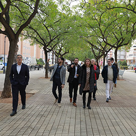 La alcaldesa Begoña Carrasco visita las obras del Bulevar Blasco Ibáñez, un proyecto mejorado contando con la participación ciudadana