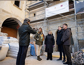 La presidenta de la Diputación de Castellón visita las obras de rehabilitación del santuario de Sant Joan de Penyagolosa del conjunto patrimonial