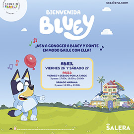 Bluey llega al Centro Comercial Salera con un divertido minishow y photocall para los más pequeños