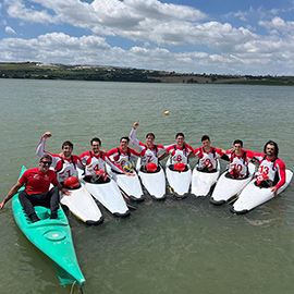El equipo absoluto de Kayak-Polo, vencedores del segundo torneo de la liga