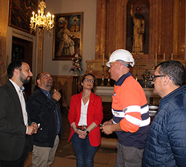 Obras de mejora en el altar y la cúpula de la basílica del Lledó