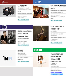 Programación semanal del Institut Valencià de Cultura, IVC, 22 mayo