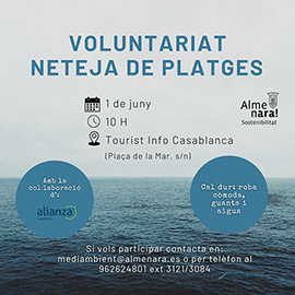 Jornada de voluntariado para limpiar la playa Casablanca de Almenara