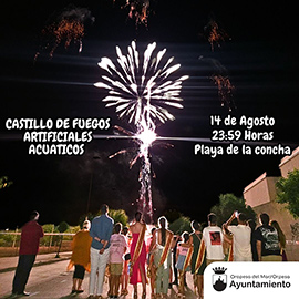 El 14 de agosto castillo de Fuegos Artificiales Acuáticos de Oropesa del Mar