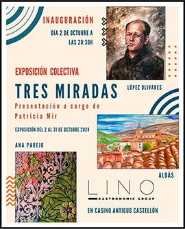 Tres miradas, exposición colectiva con Ana Parejo, López Olivares y Aldás