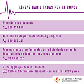 Plan de acción frente a la DANA por parte de la Psicología valenciana
