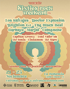 La sexta edición del Sixties Rock Weekend tendrá lugar el 22 y 23 de noviembre en La Bohemia
