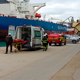 PortCastelló activa su plan de autoprotección en un simulacro en la dársena sur