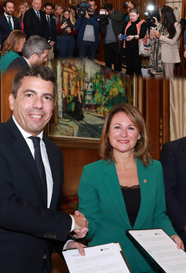 La alcaldesa de Castellón firma junto al president de la Generalitat el convenio de colaboración entre las dos administraciones para la ejecución de las obras de finalización de la Ronda Oeste de Castellón