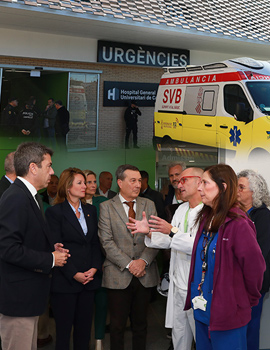 El presidente de la Generalitat, Carlos Mazón acompañado de la alcaldesa Begoña Carrasco y la presidenta de la Diputación visitan la finalización de la fase 2 de las obras de ampliación y reforma de Urgencias del Hospital General