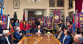 Vicent Sales recibe a los participantes de la ´XXV Trobada de Penyes Barcelonistes de les Comarques de Castelló´
