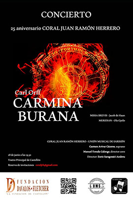 La coral Juan Ramón Herrero celebra sus 25 años con la  obra Carmina Burana, en el Principal