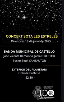 La Banda Municipal protagoniza un ´´Concierto bajo las estrellas´´ en el Planetario