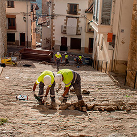 El taller de empleo comienza la reparación de las cuestas de Morella