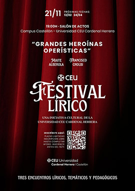 I Festival Lírico, 21 de noviembre en la Universidad CEU Cardenal Herrera