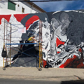 El Año Ponz llega a su fin en Bejís con mural en directo, un videojuego y una jornada de dibujo