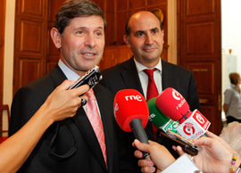 Reunión del Alcalde de Castellón con el conseller de Economía, Enrique Verdeguer